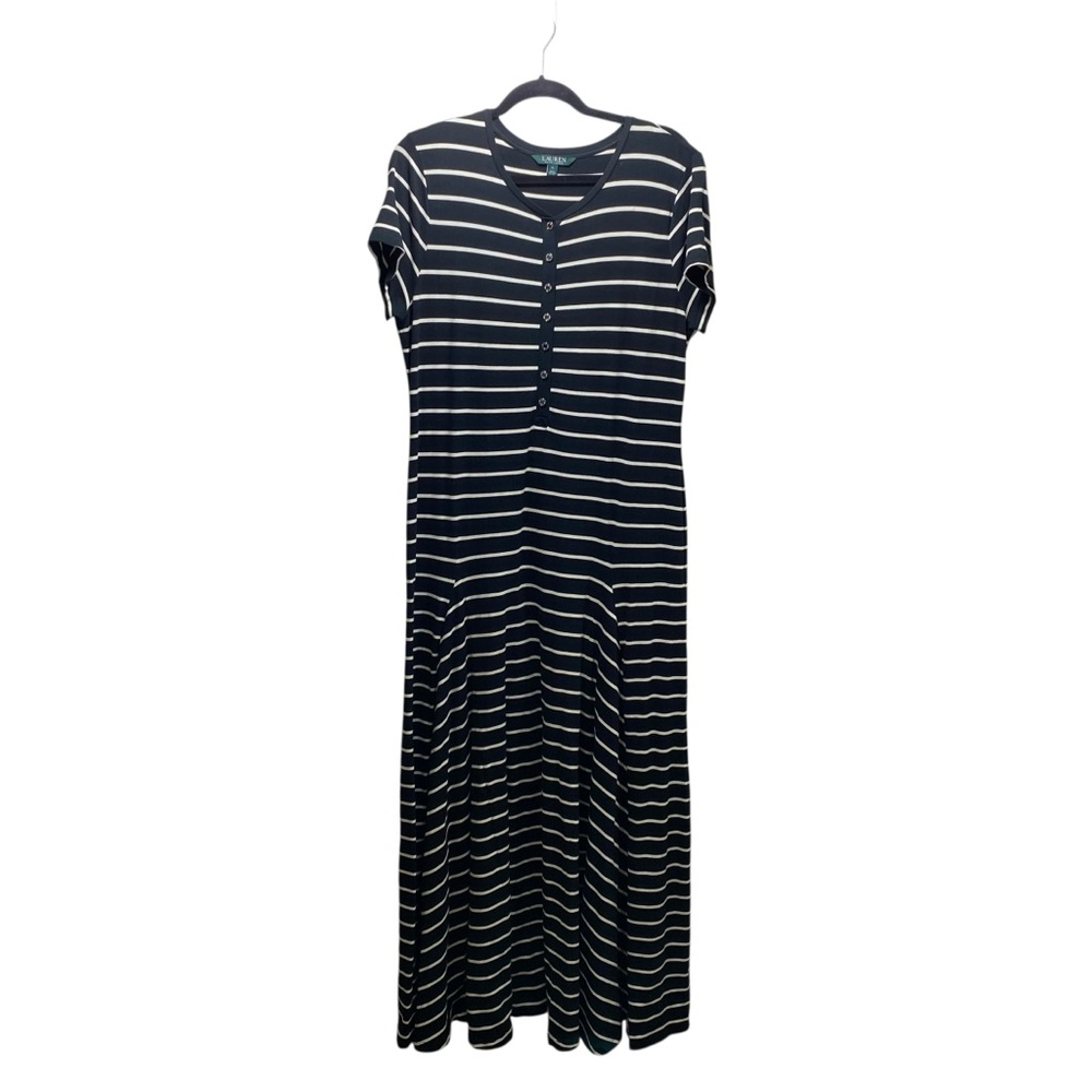 Ralph Lauren Black and White Striped Maxi Dress - Picture 2 of 9